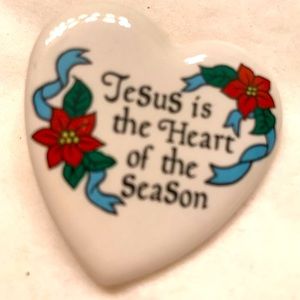 Vintage Christmas Heart Brooch